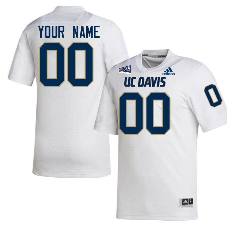 Custom UC Davis Aggies Name And Number College Football Jerseys,Uniforms Stitched-White